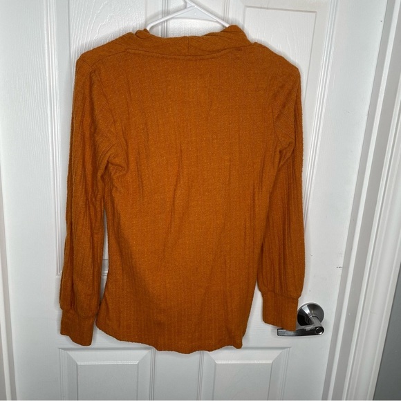 Maeve Rafela Hacci Surplice Top in Gold Bohemian Comfy Cozy Oversized XS - Picture 4 of 14